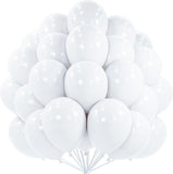 PartyWoo White Balloons 100 pcs 12 Inch Latex Helium Pastel White Balloons for Wedding Baby Shower Birthday Bridal Shower Graduation Engagement Princess Anniversary Party Decorations White-Y13