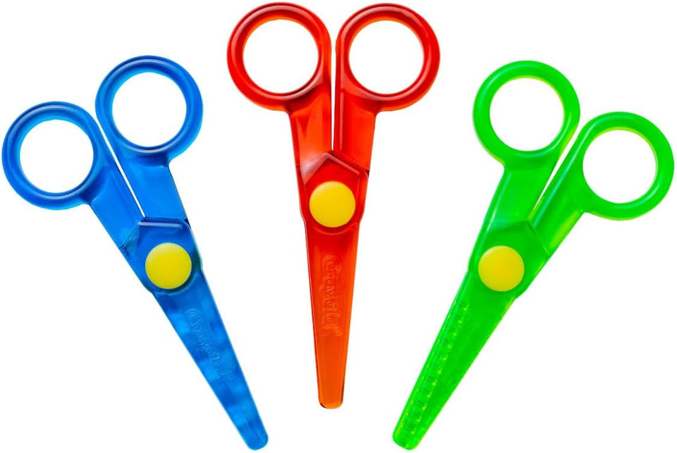 Crayola Toddler Safety Scissors (3pk), Blunt Tip Training Scissors for Preschool Learning Activities, Right & Left Handed, Toddler Arts & Crafts Essentials
