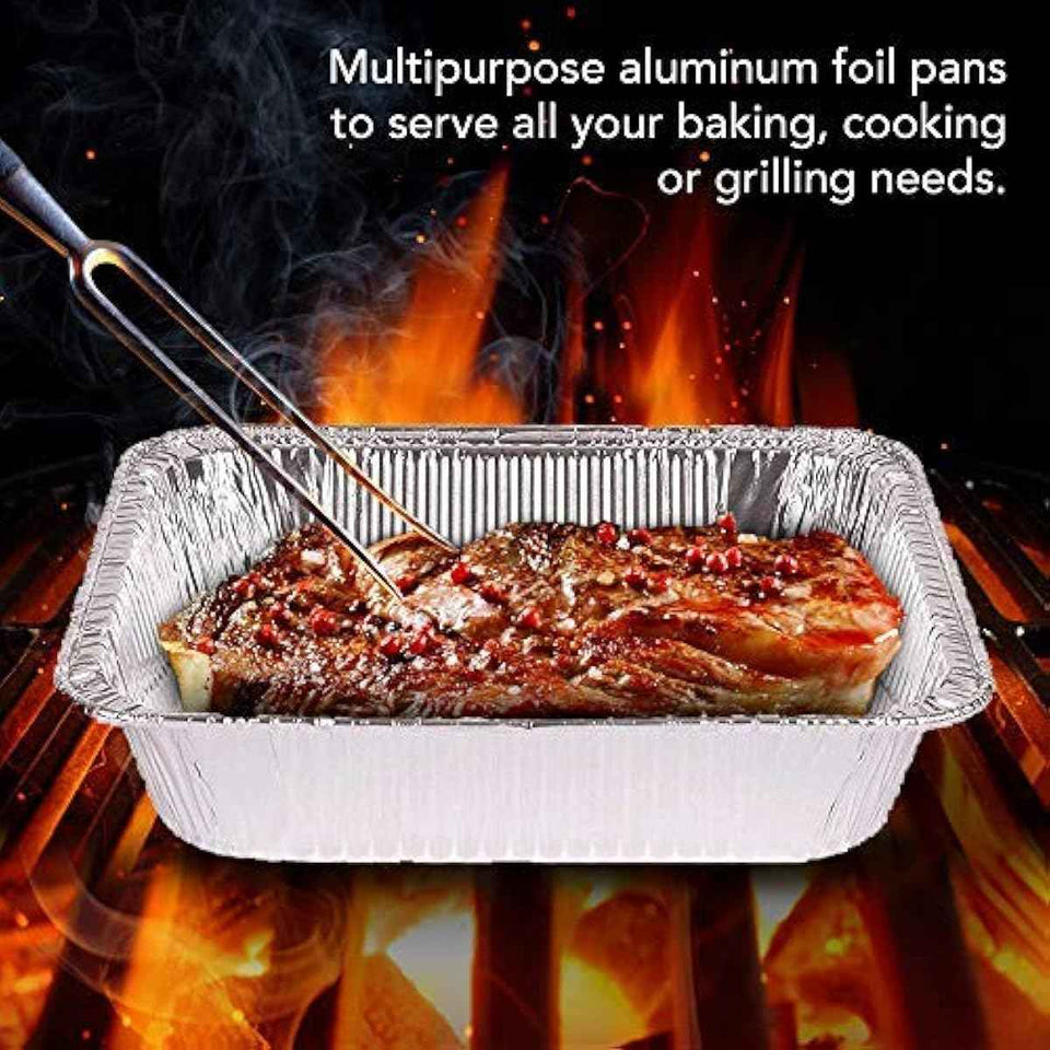 Stock Your Home Aluminum Pans 9x13 Disposable Foil Pans (30 Pack) - Half Size Steam Table Deep Trays - Tin Foil Pans Great for Cooking, Heating, Storing, Prepping Food
