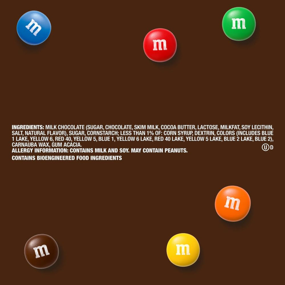 M&M'S party size 2.4 lb resealable bag milk chocolate candy for parties baking and sharing