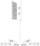 Sleek Socket original flat ultra-thin outlet concealer with extension cord kit, 3ft, multi-outlet power strip for home improvement
