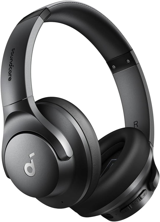 Soundcore by Anker Q20i Hybrid Active Noise Cancelling Headphones, Wireless Over-Ear Bluetooth, 40H Long ANC Playtime, Hi-Res Audio, Big Bass, Customize via an App, Transparency Mode (Black)