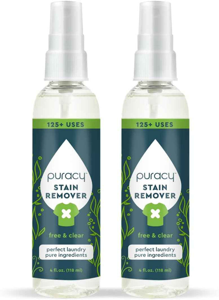 Puracy Stain Remover, Natural Travel and Laundry Stain Cleaner for Clothes, Baby Essentials, Kids Stains, Oil and Fabric Spot Cleaner, Unscented (Stain Remover Spray, 48 fl oz)