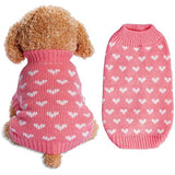 Dxhycc pink heart puppy sweater for small cats and dogs, soft warm winter pet clothes, size S