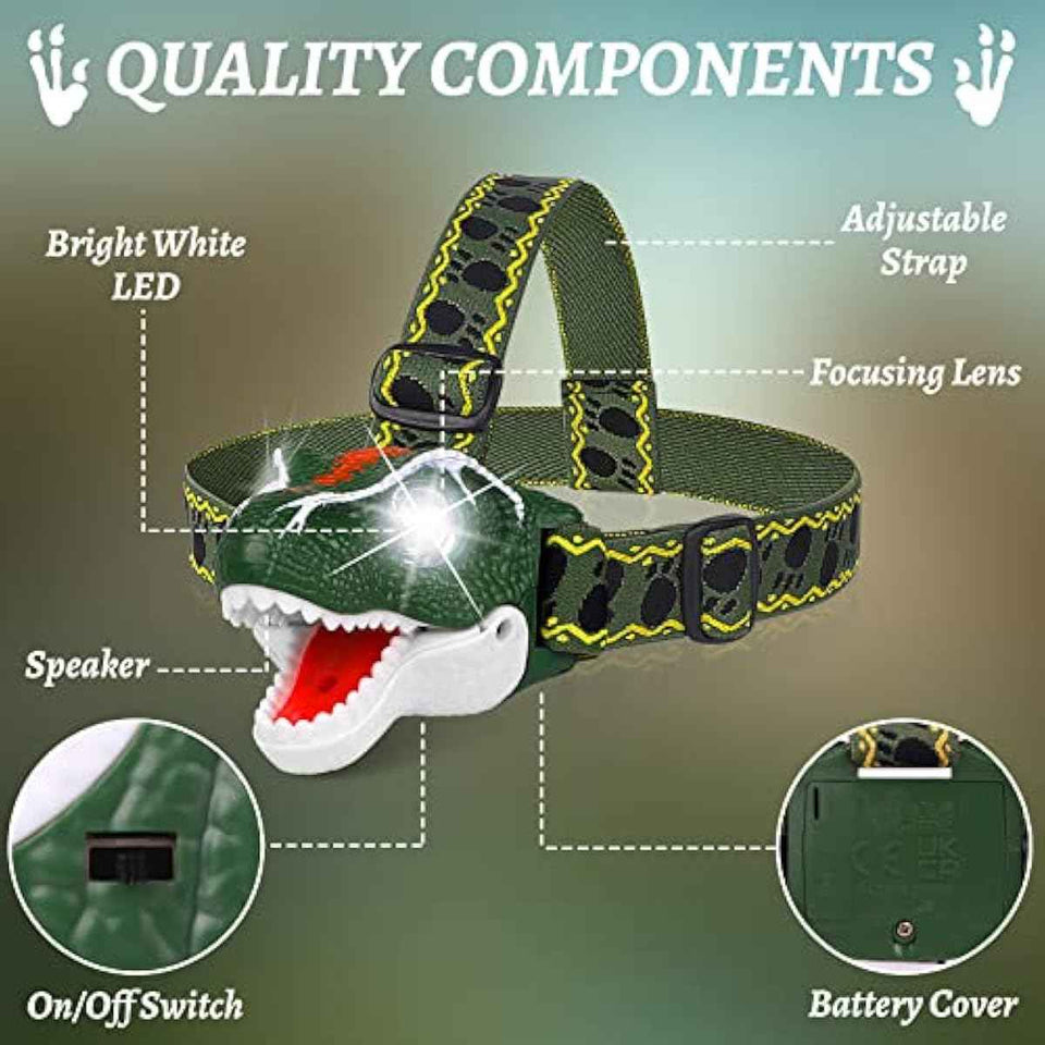 DX DA XIN dinosaur headlamp T-Rex LED for kids camping gear