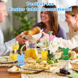 Easter Décor, 4 Pcs Wooden Peep Bunny Decorations for Tiered Tray, Mantel, Farmhouse, Cute Spring Signs for Home, Office, Party Supplies