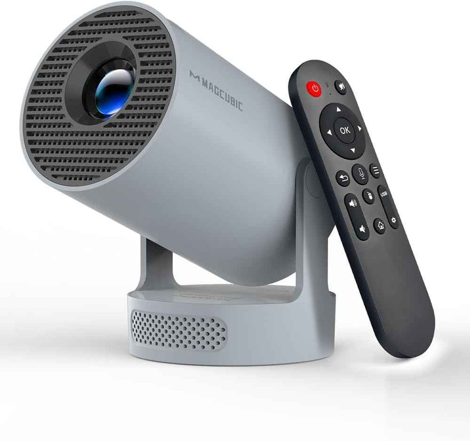【Electric Focus】Magcubic Mini Projector 4K Support, Portable Projector with WiFi 6 and Bluetooth 5.4, Smart Proyector, 5W Soundbase Speaker, 180°Rotation for Home Theater