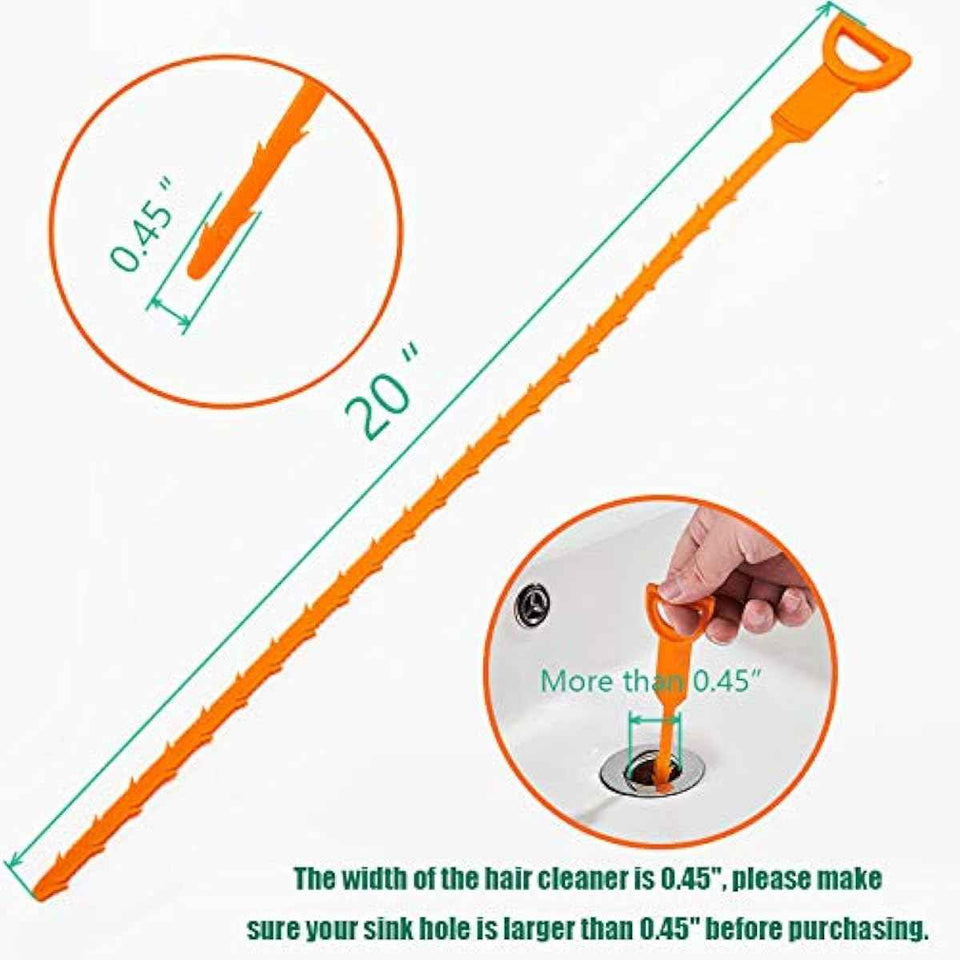 polypropylene shower unclogger tool 3 pack with 20 inch long-lasting drain snake