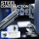 vivo heavy duty aluminum ultrawide monitor tension arm for 49 inch screens, black, stnd-v101v
