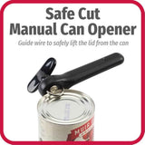 Good Cook Safe Cut Manual Can Opener, Black, Sharp Edge-Free, Stainless Steel