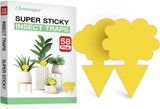 58 Pack Flying Insect Traps for Plants – Green Sticky Traps for Fungus Gnats, Flies & Flying Bugs, Indoor Outdoor Flying Bug Catcher for Pots, Garden & Kitchen, Non-Toxic, Odorless, Kid & Pet Safe