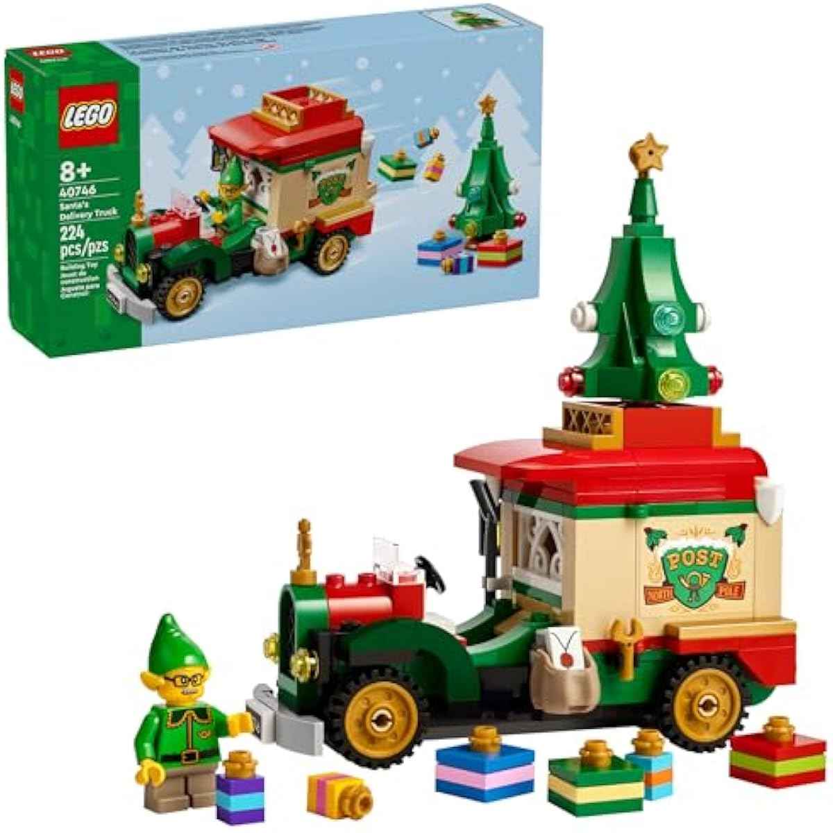 LEGO Santa’s Delivery Truck Building Toy for Kids - Construction Set for Play or Christmas Decor - Building Blocks for Girls & Boys, Ages 8+ - Holiday Craft Ideas for Families - 40746