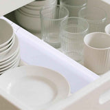 Adjustable plastic drawer dividers for clothes, kitchen, and office storage, 3-pack