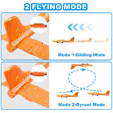 Fuwidvia airplane launcher toys, 3-pack, 13.2'' LED foam glider planes, 2 flight modes, outdoor fun for kids 4-12 years old, blue, green, orange