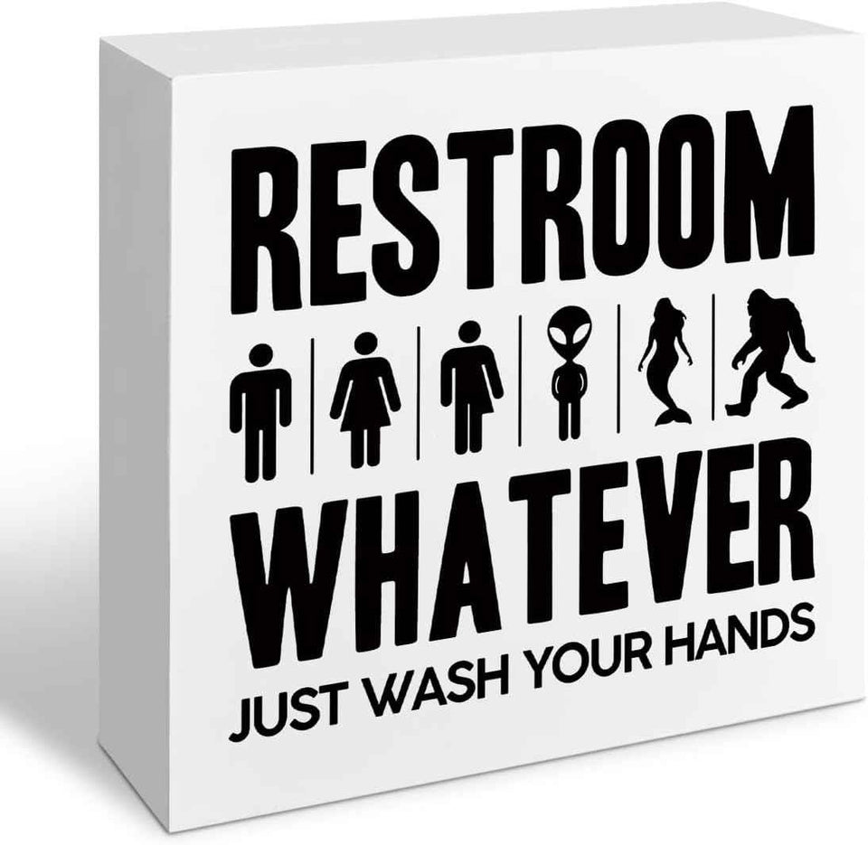 Funny Restroom Bathroom Wooden Signs, Funny Bathroom Sayings, Humor Washroom Quotes Block Plaque, Wall Art/Home Decor, Rustic Wooden Box Signs, Farmhouse Decor, Housewarming Gift