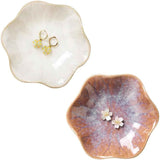 Lotus Leaf Shape Decorative Ring Tray, Small Key Bowl, Ceramic Trinket Tray Jewelry Dish Organizing Necklace Earrings, Home Decoration for Mom Best Friend Sister, Pink.