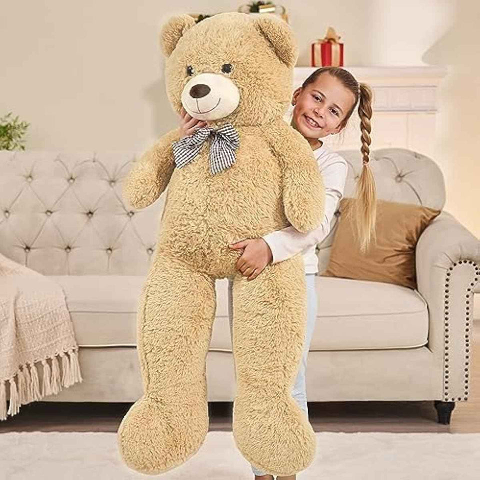 MaoGoLan Giant Teddy Bear 4 Feet,Adorable and Cuddly Big Bear Stuffed Animal 47", Classic Teddy Bear Plush Gift Decoration for Baby Shower,Party,Birthday,Valentines Day,Tan
