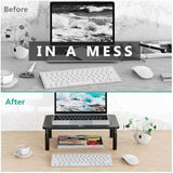 wali computer monitor stand adjustable laptop riser black 1 pack
