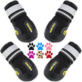 Qumy dog shoes, large dog boots, medium dog paw protectors for winter, snow, hot pavement, rainy weather, outdoor walking, indoor hardfloors