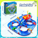 VATOS 2-Tier Water Table for Toddlers in Summer,100PCS DIY Waterways Playset with Pump for Outside Yard,Beach,Poolside Activity Sensory Play Table Addition for Kids Boys Girls Age 3 4 5 6 Year Old