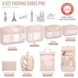 Veken 8 Set Packing Cubes, Cruise Ship Travel Essentials Accessories for Beach Vacation, Personalized Gifts for Women Mom Her, Suitcase Organizer Bags for Luggage with Hanging Toiletry Bag