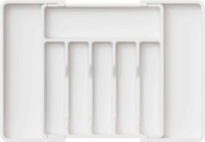 Lifewit Silverware Drawer Organizer, Expandable Utensil Tray for Kitchen, BPA Free Flatware and Cutlery Holder, Adjustable Plastic Storage for Spoons Forks Knives, 8.5-14 x 12", Black