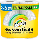 Bounty Essentials Select-A-Size Paper Towels, White, 2 Triple Rolls = 6 Regular Rolls - Rayz Mart