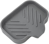 MicoYang silicone bathroom soap dish with drain spout, sink organizer, and sponge holder, 4.9 x 3.2 inches