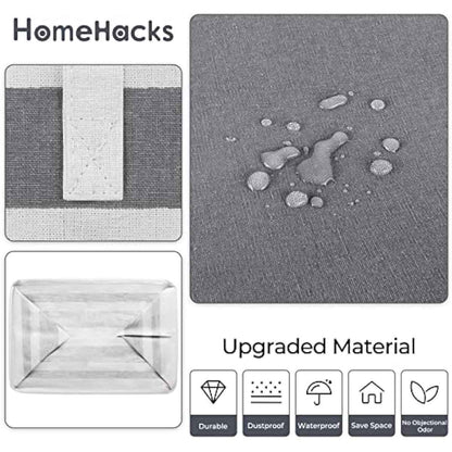 Waterproof 2 Pack Large Laundry Baskets with Reinforced Handles, Grey, 75Lx2