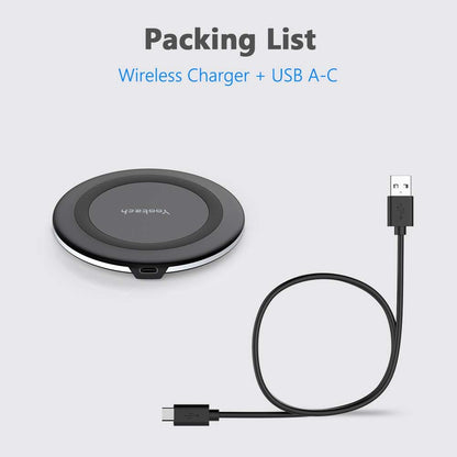 Yootech 10W wireless charging pad for iPhone 17/17 Pro and Samsung Galaxy S25/S24/S23, compatible with AirPods Pro 3