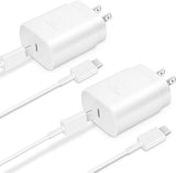 GUUSMART 2-Pack 25W Type C Fast Charging Block with 6ft USB C Charger Cable