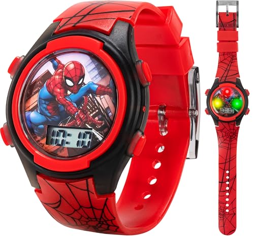 Marvel Spider-Man Kids Watches – Digital Display, Interactive Features, Adjustable Strap, Vibrant Spider-Man Graphics, Durable for Active Kids