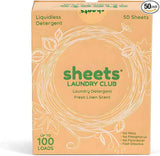 Sheets Laundry Club - Liquidless Laundry Detergent Sheets, 100 Loads - Fresh Linen Scent, Eco-Friendly, Quick-Dissolving Formula