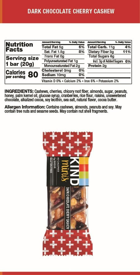 kind bar minis, variety pack, 30 count, gluten free, low calorie snacks