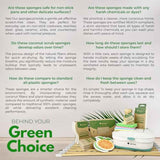 Biodegradable Natural Kitchen Sponge - Compostable Cellulose and Coconut Walnut Scrubber Sponge (12 Pack)