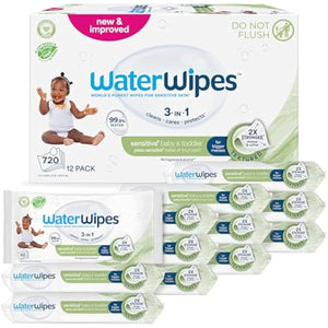 waterwipes sensitive+ baby & toddler 3-in-1 wipes 540 count unscented hypoallergenic