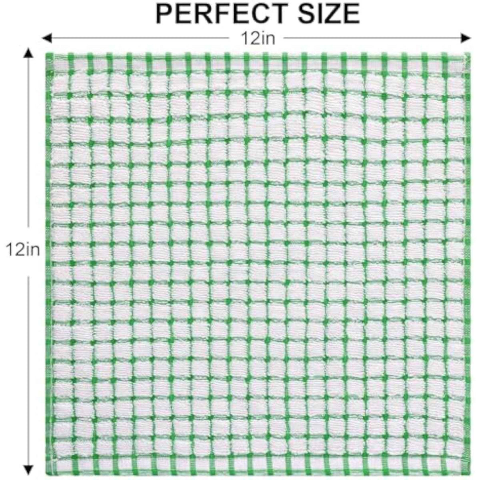 Kitinjoy Cotton 8 Pack Terry Kitchen Dish Cloths, 12 x 12 Inches Super Soft and Absorbent Dish Rags, Quick Drying Dish Towels for Washing Dishes, Mixed Color