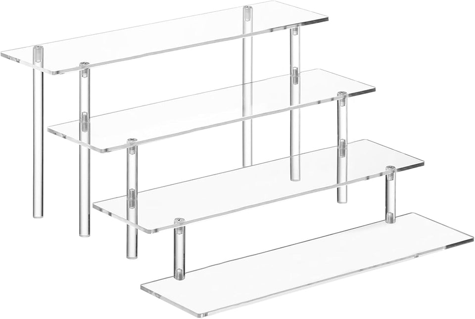 4 Tier Clear Acrylic Perfume Organizer Stand for Display & Storage