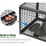 2-Pack Rat Traps Humane Live Mouse Vole Chipmunk Trap Cage for Indoors and Outdoors (Black)