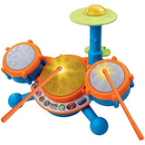vtech kidibeats 4-piece electronic drum set with adjustable sound and volume, 2-5 years, batteries included