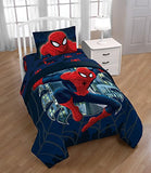 Jay Franco Kids Sheet Set with Fitted, Flat Sheets & Pillow Cover - Ultra-Soft Bedding with Pillowcase for Room Decor, Blue - Spiderman, 3 Piece Twin