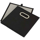 Household Essentials Foldable Fabric Storage Bins 6-Piece Set | Sturdy Chipboard Sides, Grommet Front Handle, Stackable and Foldable, Classic Black Design