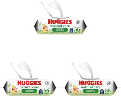 Huggies unscented baby wipes, 99% purified water, 56-count, 1 flip-top pack, hypoallergenic, fragrance free