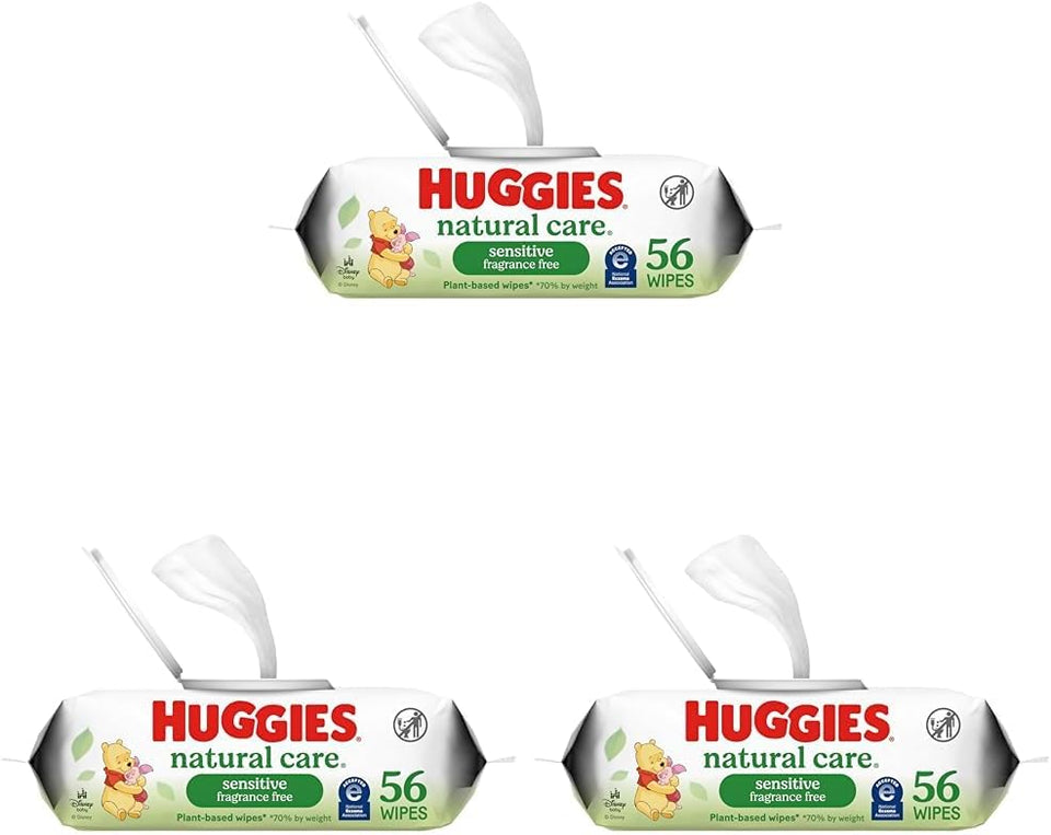 Huggies unscented baby wipes, 99% purified water, 56-count, 1 flip-top pack, hypoallergenic, fragrance free