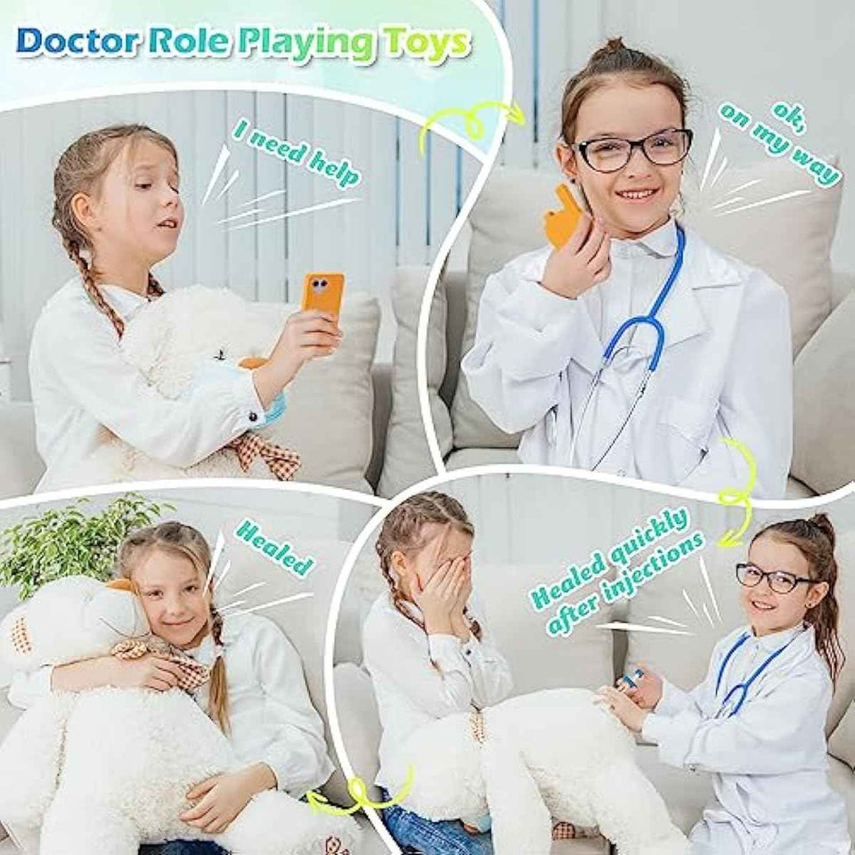 Sundaymot Doctor Kit for Kids, 34 Pcs Pretend Playset for Toddlers, Doctor kit for Toddlers 3-5, with Medical Bag, Stethoscope and Other Accessories, for Boys and Girls Fun Role Playing Game