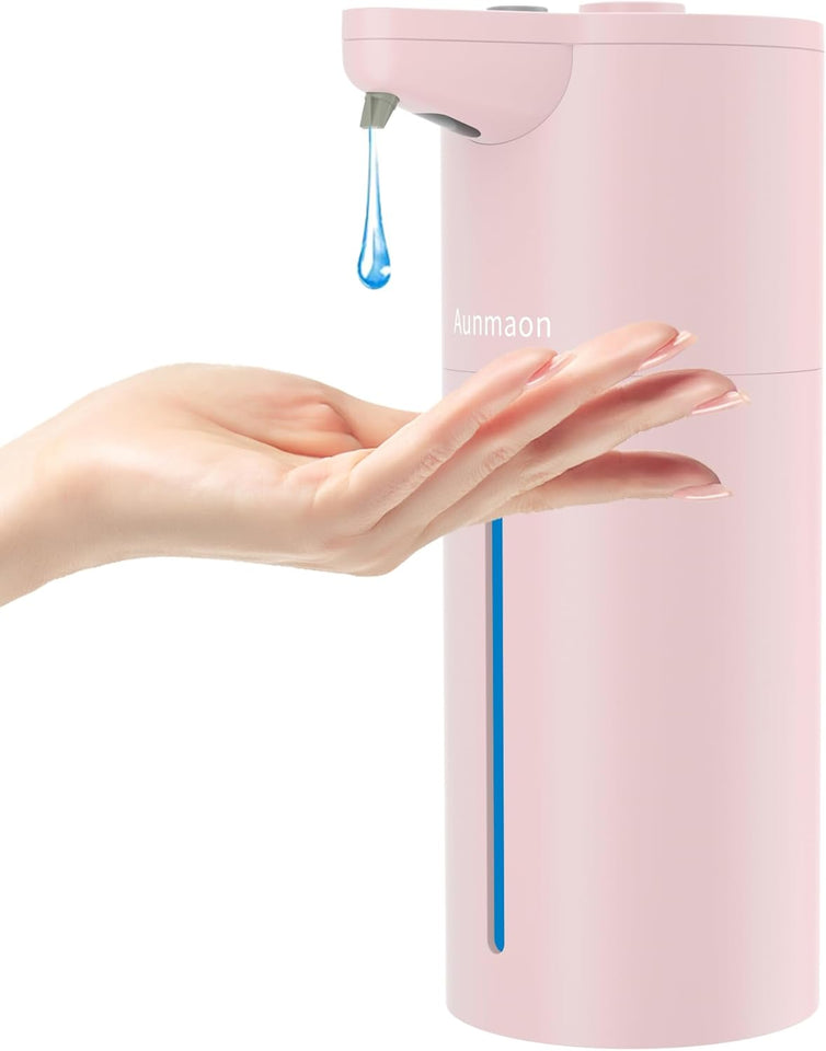 Aunmaon automatic touchless soap dispenser, adjustable volume, long battery life, black, kitchen and bathroom