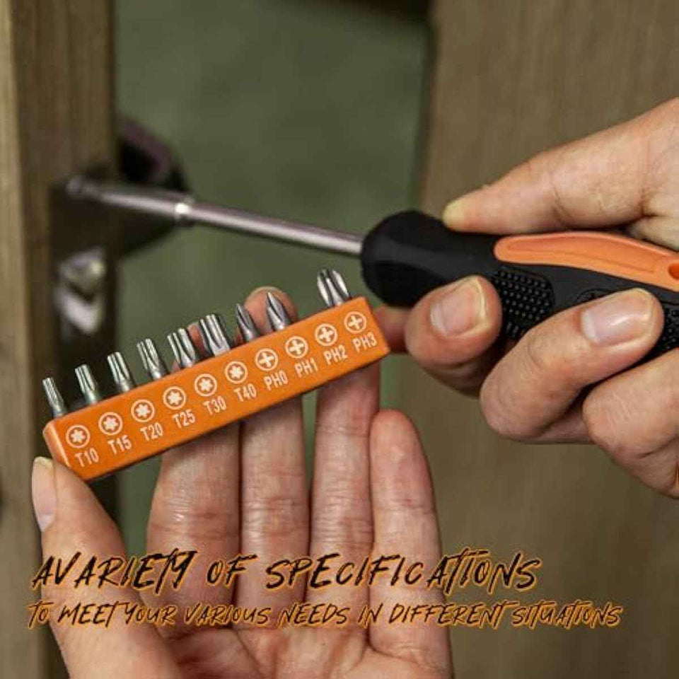 39 Piece Tool Set with Plastic Toolbox Storage Case, Orange