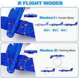 3 Pack Airplane Launcher Toys, 2 Flight Modes LED Foam Glider Catapult Plane, Outdoor Flying Toy for Kids, Birthday Gifts for Boy Girl 3+ Year Old, B-Day Party Supplies