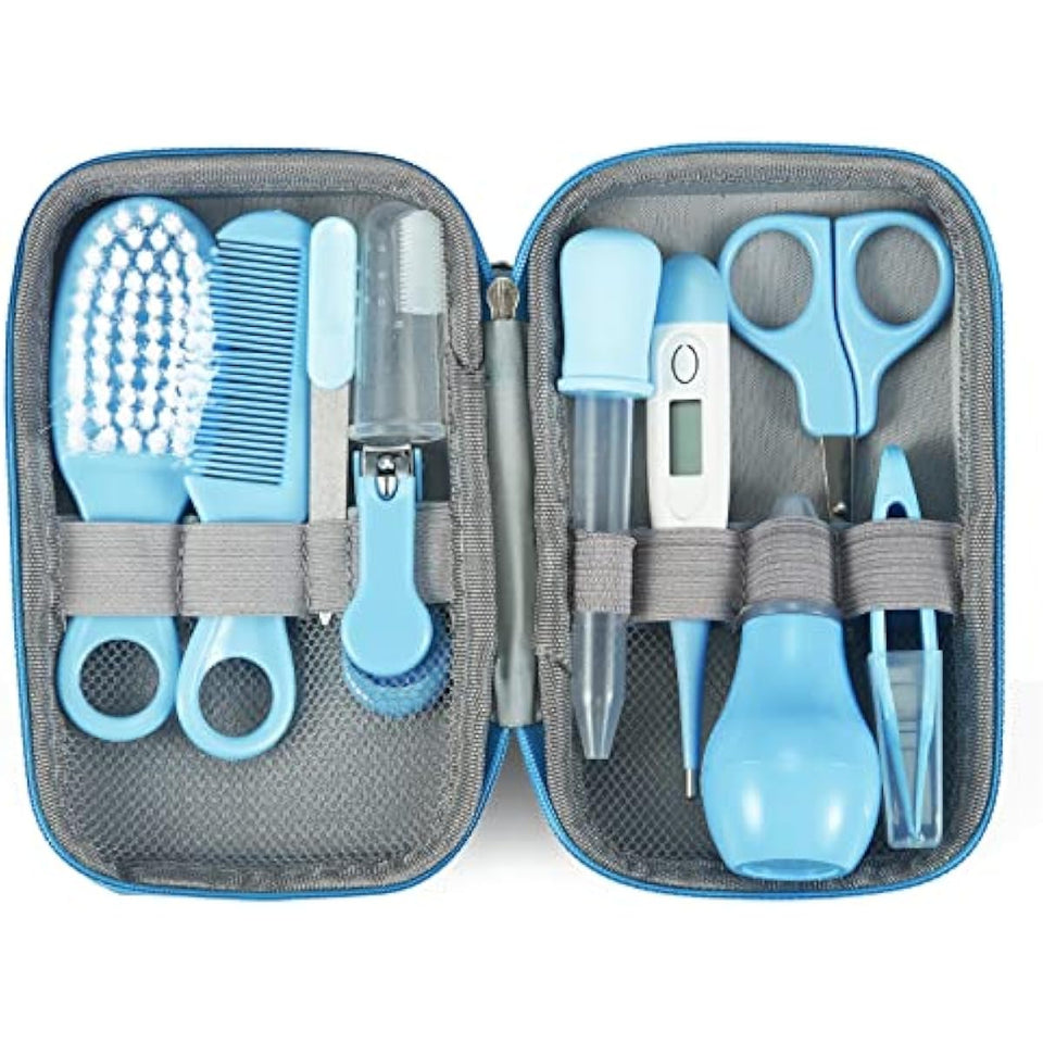 PandaEar Baby Blue Safety Kit for Newborns and Toddlers with Comb, Brush, and More