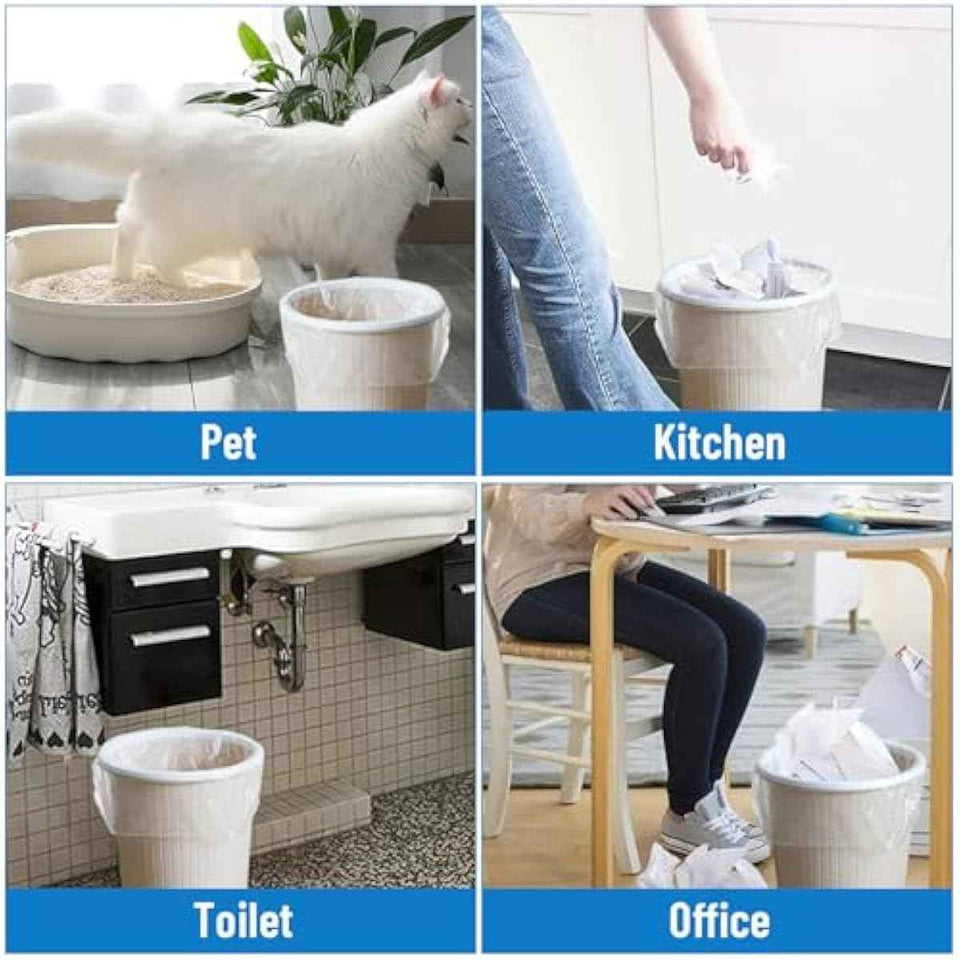Small Trash Bags 4 Gallon, 100 Count Small Garbage Bag Bathroom White Mini Trash Bag Trash Can Liners Unscented Small Garbage Bags for Bathroom Can